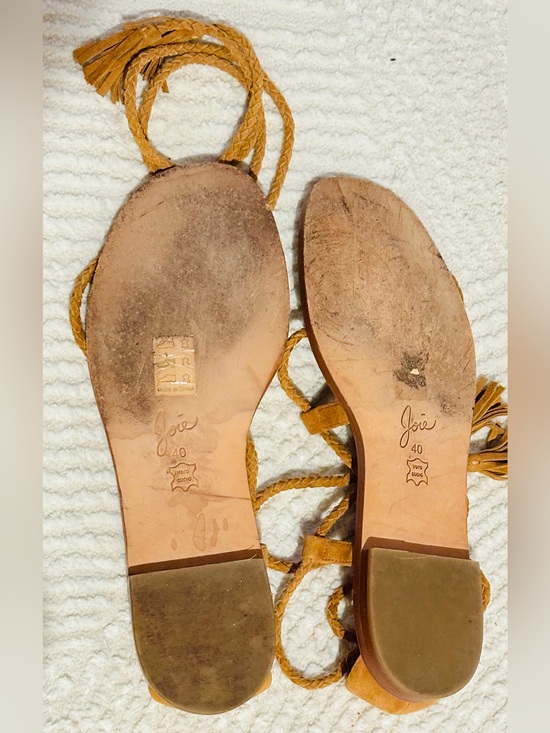 Joie Tan Genuine Leather Bailee Grecian Gladiator Lace Up Sandal Size 40